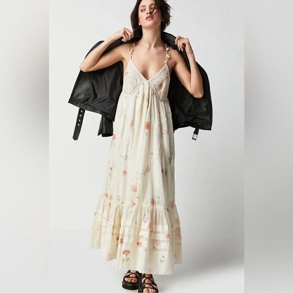 Free People Bali Woodland Maxi Dress/ size M - Picture 4 of 9